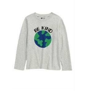 Tucker + Tate Boys Long Sleeve Crew Neck Graphic‎ Tee Be Kind In Grey Size 2 $25